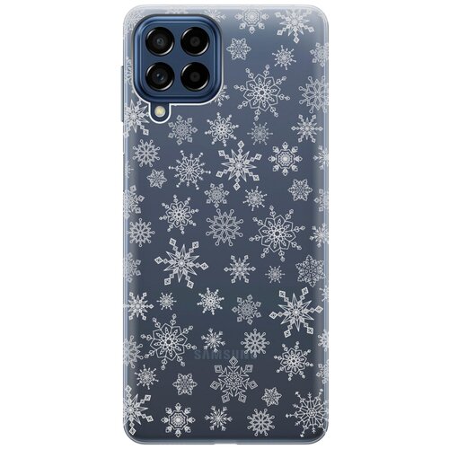 Силиконовый чехол с принтом Fairy Snowflakes для Samsung Galaxy M53 5G / Самсунг М53 5г силиконовый чехол с принтом fairy snowflakes для samsung galaxy m23 5g самсунг м23 5г