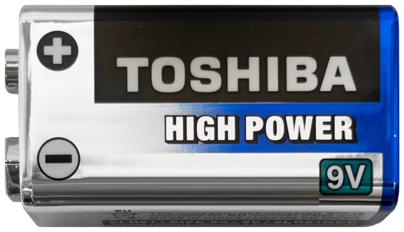 Батарейки Toshiba High Power Alkaline 6LR61 GCP SP-1CN 9V (Крона) спайка 1 шт.