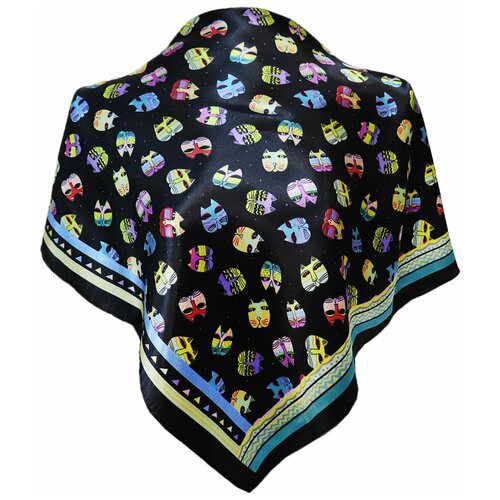 фото Платок crystel eden,58х58 см, черный, желтый