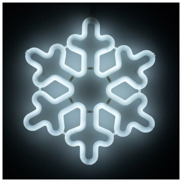 Фигура светодиодная "Снежинка" 30х30х2 см, фиксинг, 220 В, белый