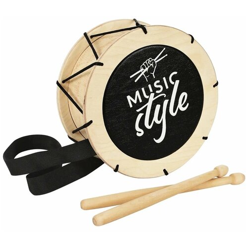 фото Музыкальный инструмент детский игрушечный барабан деревянный мега тойс music style
