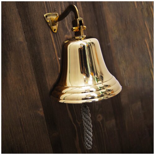 Корабельная полированная рында d 17,5 см. Крепление - кронштейн