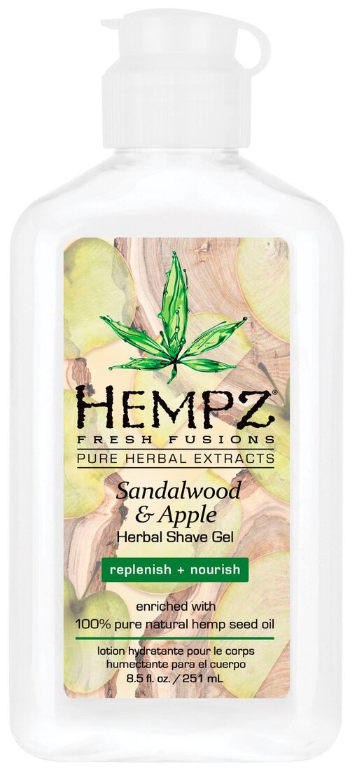 Для мужчин Hempz Гель для бритья/Сандал и Яблоко Sandalwood & Apple Herbal Shave Gel, 177 мл