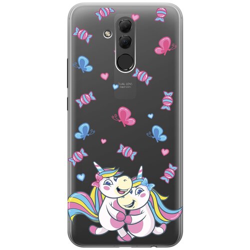 Силиконовый чехол с принтом Unicorns and Candies для Huawei Mate 20 Lite / Хуавей Мейт 20 Лайт силиконовый чехол на huawei mate 20 lite велосипед для хуавей мейт 20 лайт