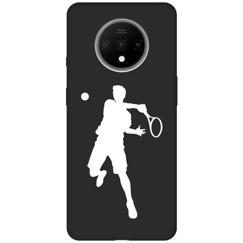 Матовый чехол Tennis W для OnePlus 7T / ВанПлюс 7Т с 3D эффектом черный матовый чехол boxing w для oneplus 7t ванплюс 7т с 3d эффектом черный