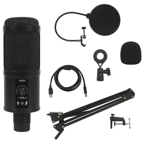 Микрофон Компьютерный, Для стриминга, конденсаторный, черный BM-65