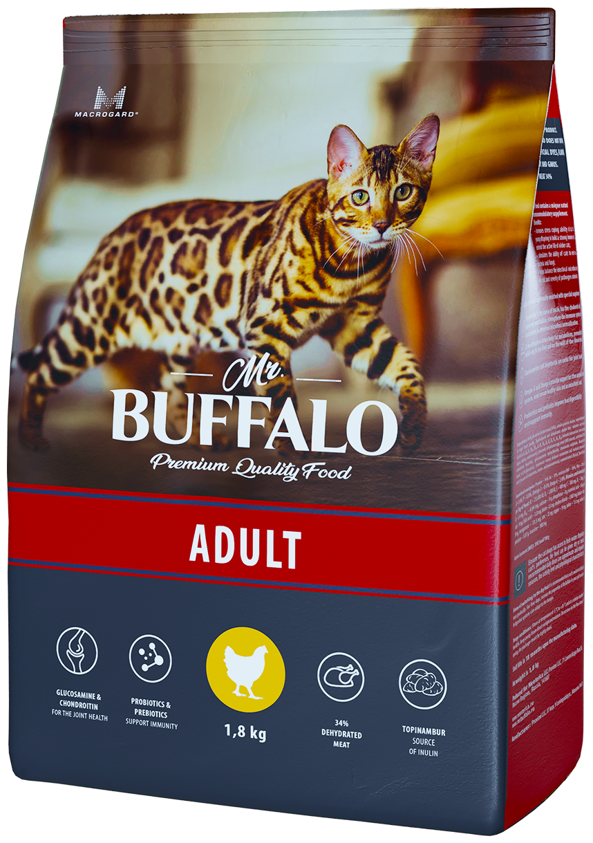 Mr.Buffalo Adult Корм для кошек курица 1,8 кг