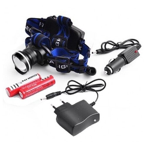 Фонарь налобный аккумуляторный МХ-24Т6 прикуриватель + 220ВТ 2 аккум.