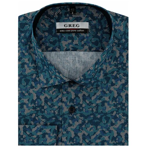 Рубашка GREG, размер 164-172/44, голубой рубашка greg размер 164 172 43 синий