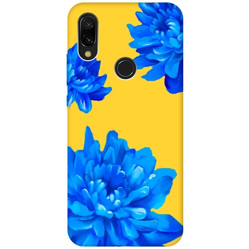 Силиконовый чехол на Xiaomi Redmi 7, Сяоми Редми 7 Silky Touch Premium с принтом Amazing Asters желтый матовый soft touch силиконовый чехол на xiaomi redmi 12c сяоми редми 12с с 3d принтом amazing asters черный