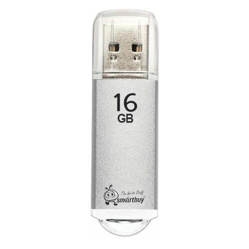 Флеш-диск 16 GB SMARTBUY V-Cut USB 2.0 металлический корпус серебристый, 2 шт