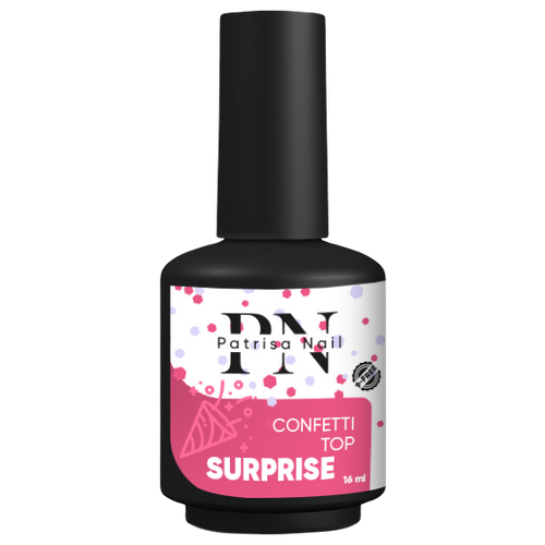 Топ для ногтей Patrisa Nail Confetti Top Surprise матовый, с конфетти, 16 мл