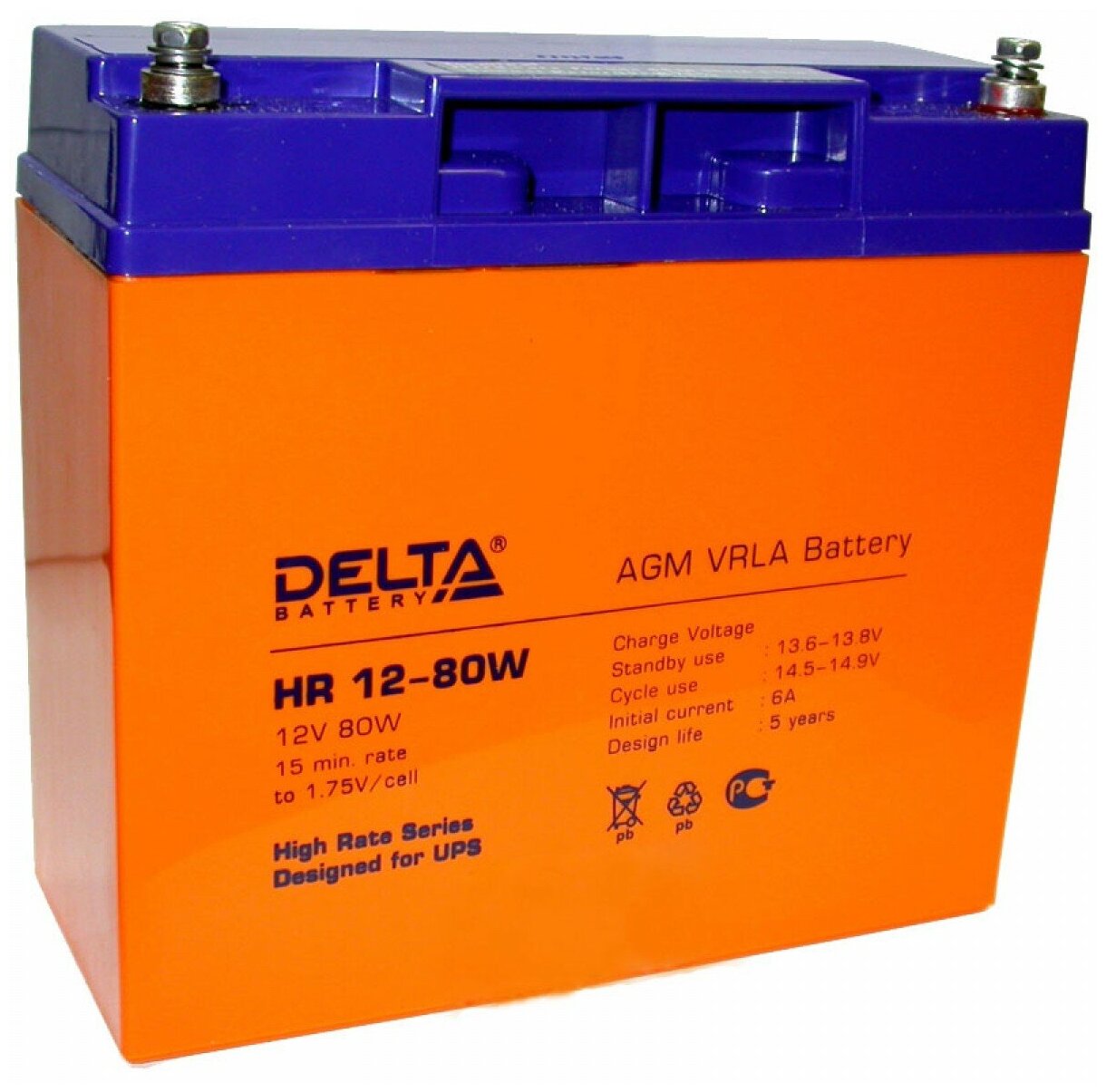 Аккумуляторная батарея Delta HR 12-80W (12V / 20Ah)