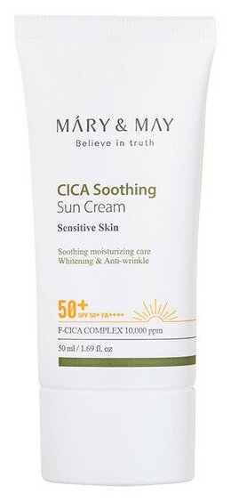 Крем солнцезащитный увлажняющий | MARY & MAY CICA Soothing Sun Cream SPF50+ PA++++ 50 мл