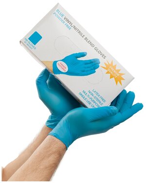 Перчатки Wally Plastic нитриловые, 50 пар, размер M, цвет синий