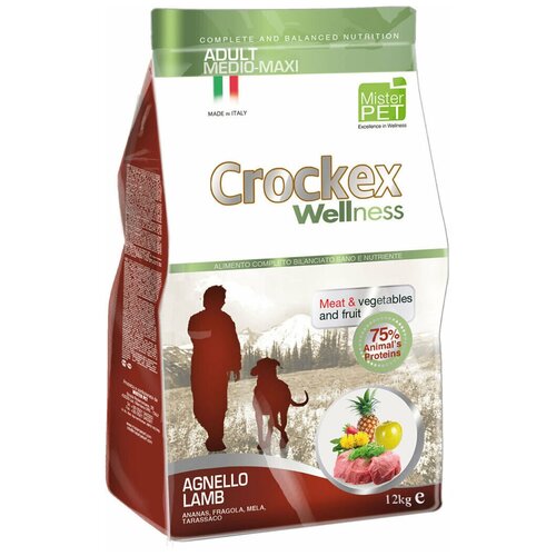 CROCKEX корм для средних и крупных собак ягненок/рис 12 кг