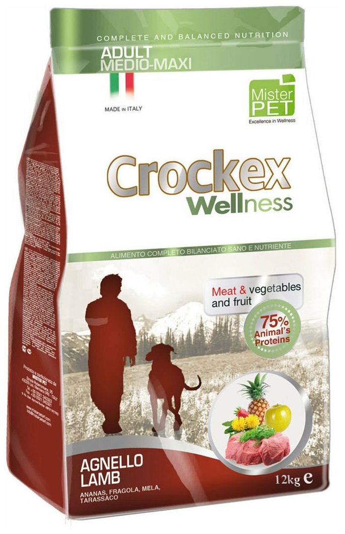 Crockex 12 кг сухой корм для средних и крупных собак (Ягнёнок)