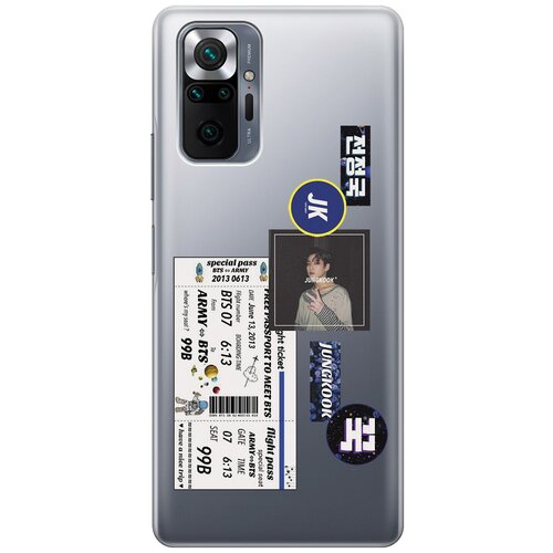 Силиконовый чехол с принтом BTS Stickers для Xiaomi Redmi Note 10 Pro / Сяоми Редми Ноут 10 Про силиконовый чехол с принтом space stickers для xiaomi redmi 10 сяоми редми 10