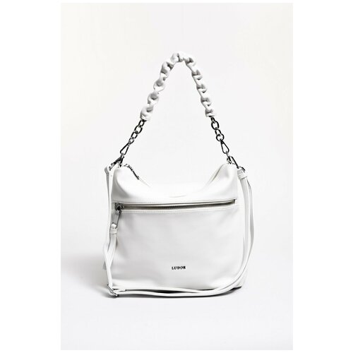 фото 375-92 y9886-1k сумка хобо женская экокожа ludor белый