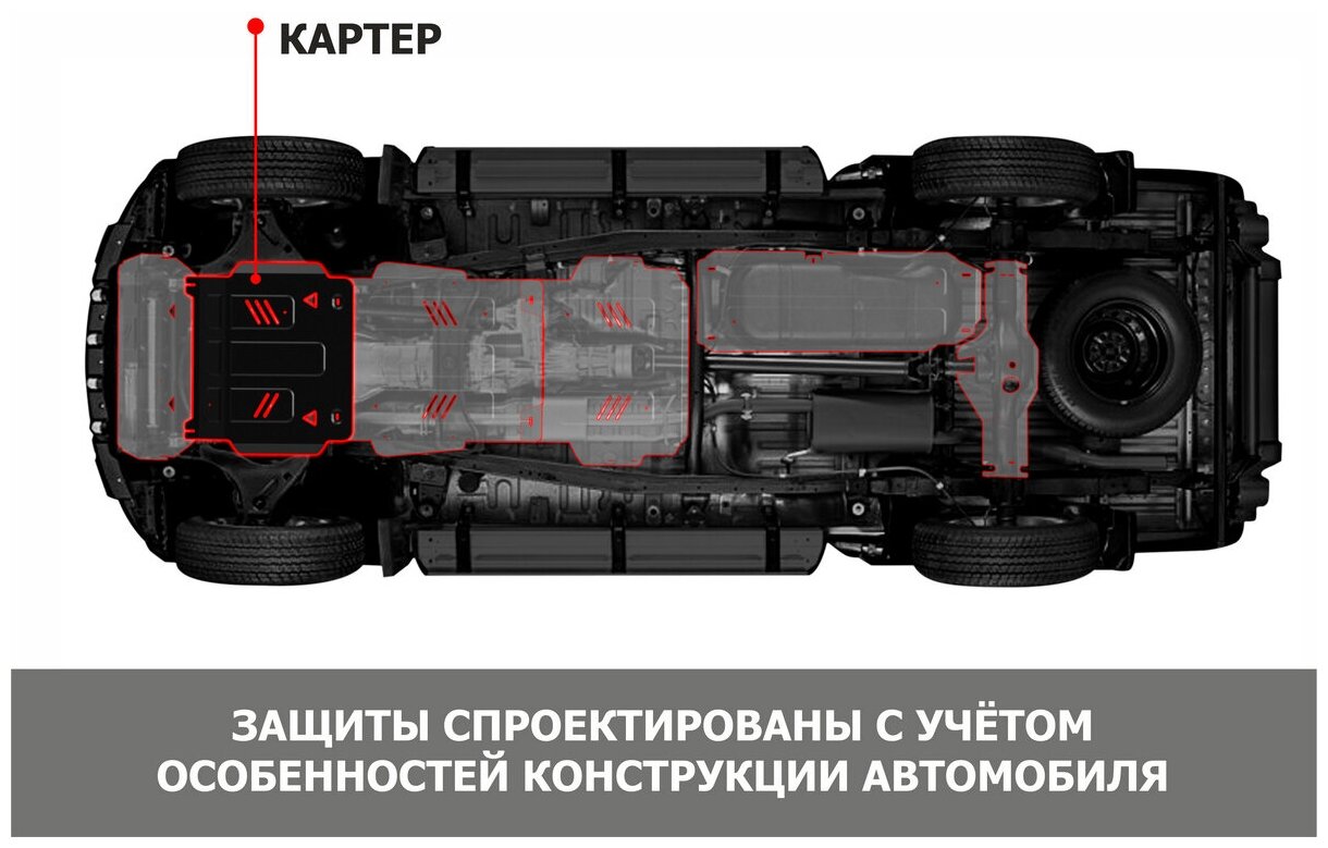 Защита картера АвтоБроня для FAW Besturn X40 2019-2022 ампованная сталь 18 с крепежом 111080101