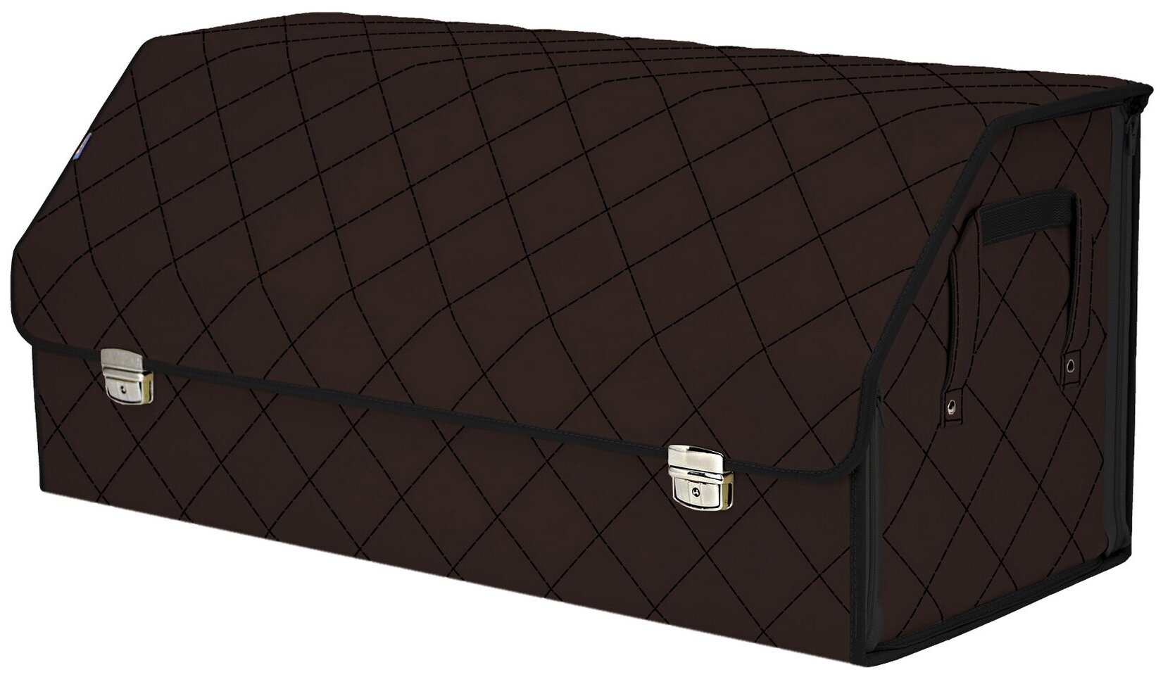 Органайзер-саквояж в багажник "Союз Премиум" (размер XXL). Цвет: коричневый с черной прострочкой Ромб.