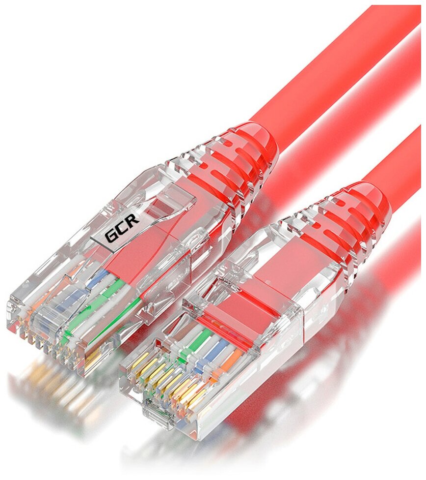 Патч-корд UTP cat.5e 1 Гбит/с RJ45 LAN CCA компьютерный кабель для интернета (GCR-LSZH53) красный 0.5м