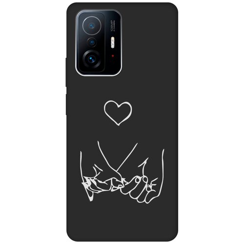 Матовый Soft Touch силиконовый чехол на Xiaomi 11T, 11T Pro, Сяоми 11Т, 11Т Про с 3D принтом Lovers Hands W черный матовый soft touch силиконовый чехол на xiaomi 11t 11t pro сяоми 11т 11т про с 3d принтом hands w черный