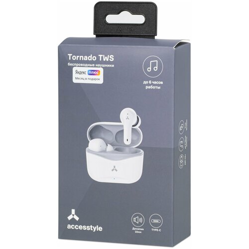 Наушники AccesStyle Tornado TWS White