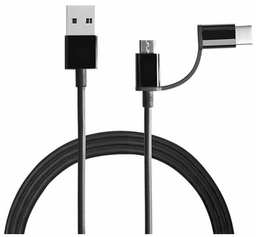 Кабель xiaomi 2in1 usb a--> micro usb/type c <100cm>