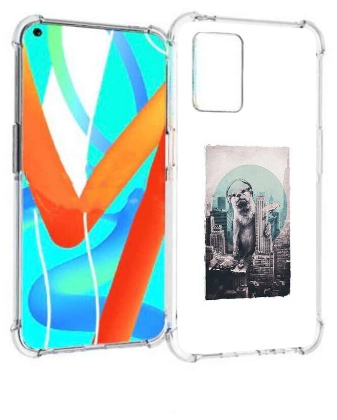 Чехол задняя-панель-накладка-бампер MyPads выдра в городе для Realme Narzo 30 5G/V13 5G/Realme 8 5G/8S 5G противоударный