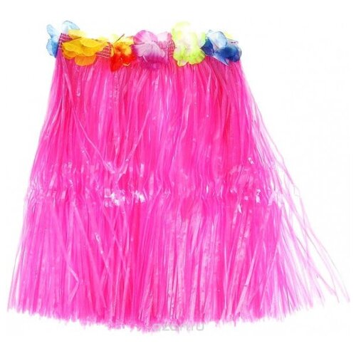 фото Гавайская юбка 60 см, цвет розовый (набор 5 шт.) happy pirate