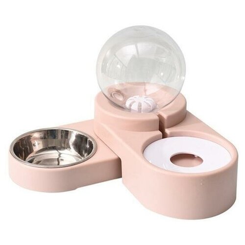 Кормушка для небольших животных с автоматическим дозатором воды 1,8л (розовый)