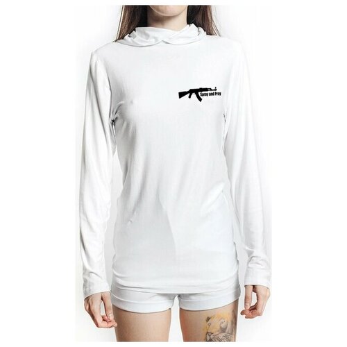 фото Лонгслив женский с принтом боевой анархист белый из линейки анархия godis/54 ип бардышев алексей валентинович