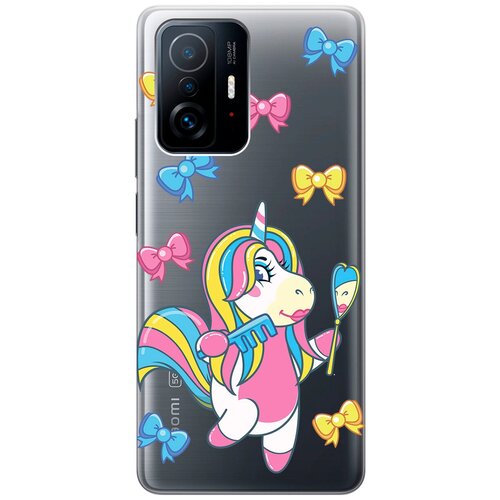 Силиконовый чехол с принтом Lady Unicorn для Xiaomi 11T / 11T Pro / Сяоми 11Т / 11Т Про силиконовый чехол с принтом rich scrooge для xiaomi 11t 11t pro сяоми 11т 11т про