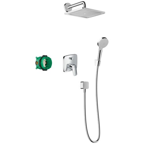 hansgrohe душевая система скрытого монтажа hansgrohe crometta e 240 1jet 27958000 Душевая система скрытого монтажа Hansgrohe Crometta E 240 1jet с однорычажным смесителем 27957000