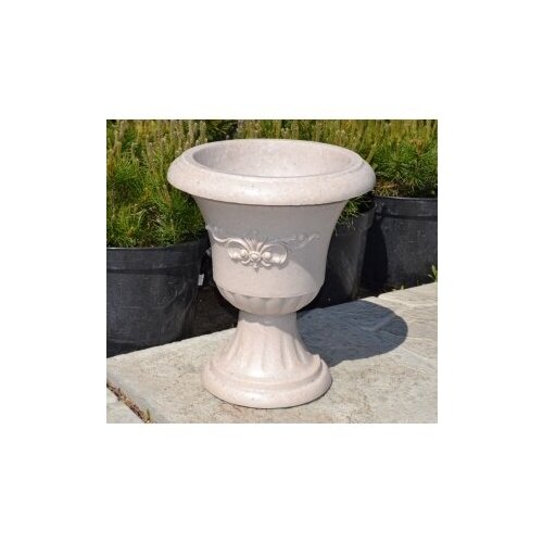 Вазон В-01, полимербетон. Высота 38 см, диаметр чаши 32 см. Вес 10,5 кг. Объем 6 л.