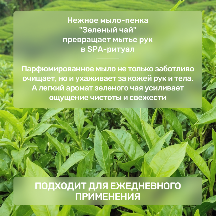 Жидкое мыло-пенка Clean&Fresh для рук и тела для дозатора Зелёный чай 1 л. — фото 1