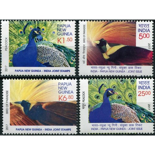Папуа Новая Гвинея. 2017. Национальные птицы Папуа Новой Гвинеи и Индии (Серия. MNH OG)