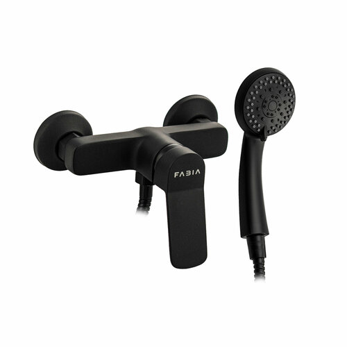Смеситель для душевой кабины, с гибким душевым шлангом, шаровый, цвет черный , FABIA 9604