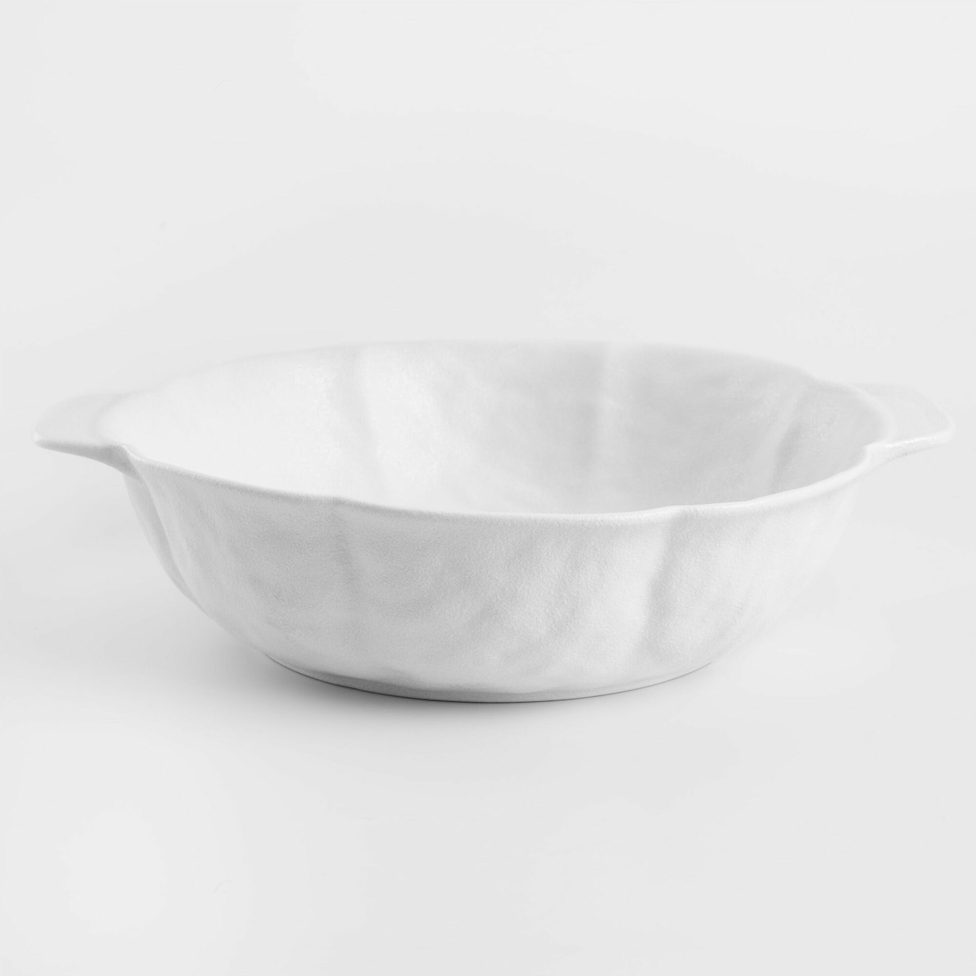 фото Кокотница, 15 см, 720 мл, керамика, белая, Мятый эффект, Crumple