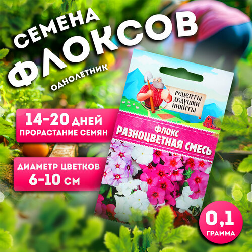 Семена цветов Флокс Разноцветная смесь, 0,1 г семена цветов флокс разноцветная смесь 0 05 plant