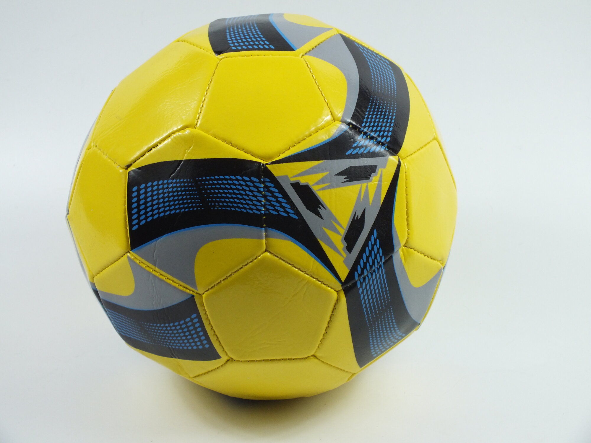 Мяч футбольный, машинная сшивка, PVC, размер 5, 290 г, (1 шт)желтый/синий