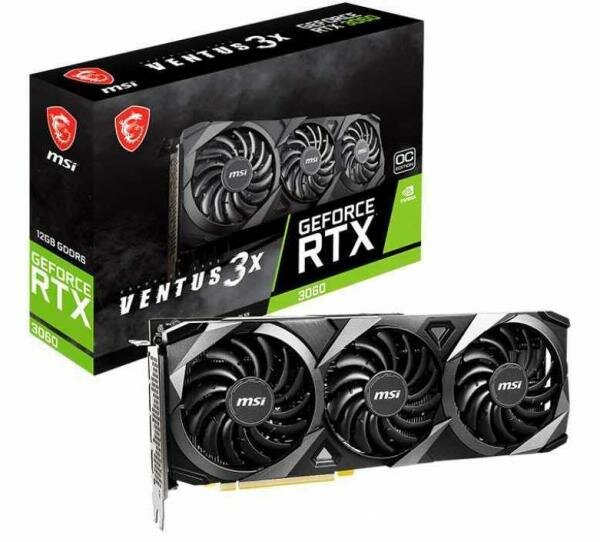 Видеокарта MSI nVidia GeForce RTX 3060 VENTUS 3X OC PCI-E 12288Mb GDDR6 192 Bit Retail