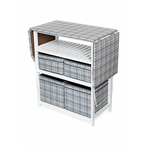 Гладильный комод макси Белый, ткань Клетка