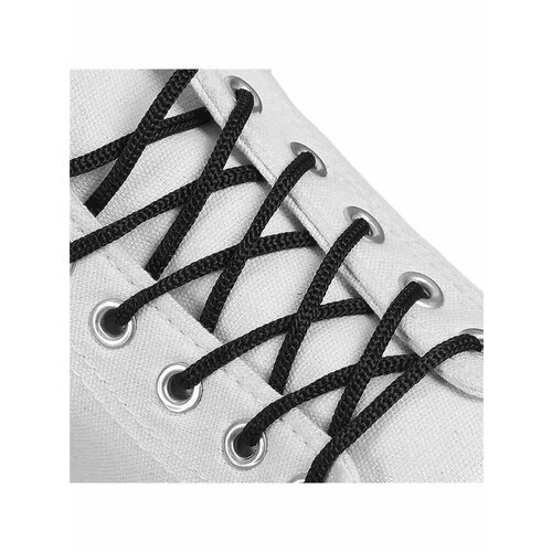 Шнурки для обуви круглые черные, 2 пары