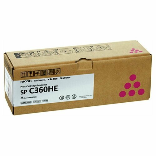 Картридж Ricoh SP C360HE (408186) пурпурный bion cartridge расходные материалы bion 408186 картридж для ricoh sp c360dnw sp c360snw sp c360sf 5000 стр пурпурный с чипом