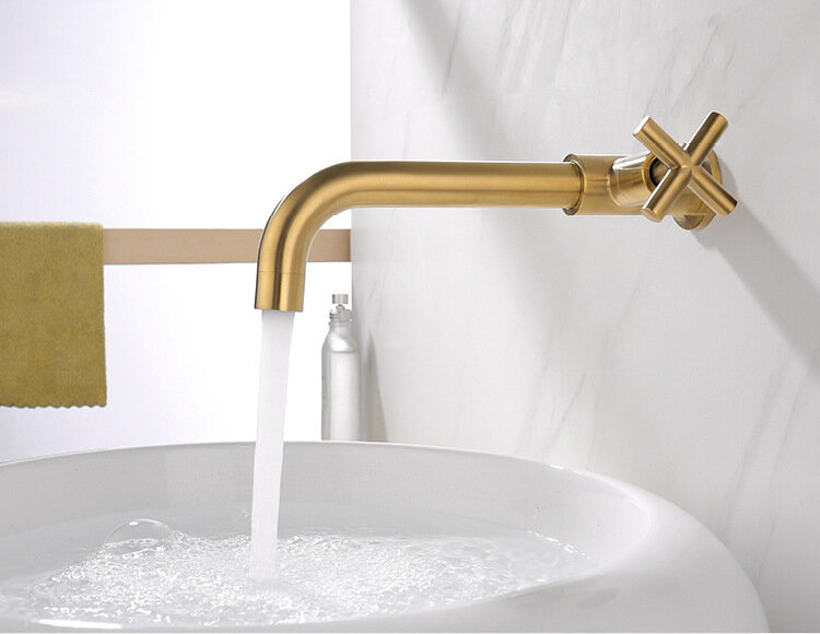 фото Трансграничная электронная коммерция, полностью медный, черный, матовый, золотой, настенный смеситель для раковины, балконный умывальник, бытовой смеситель для швабры