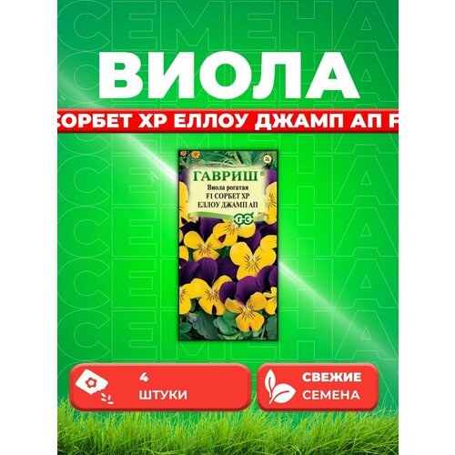 Виола рогатая Сорбет XP Еллоу Джамп Ап F1, 4шт, Гавр виола рогатая сорбет беконсфилд семена цветы