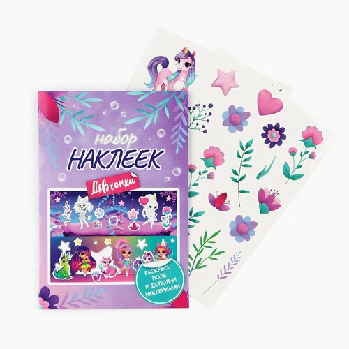 Набор наклеек с раскраской Девчонки 350₽