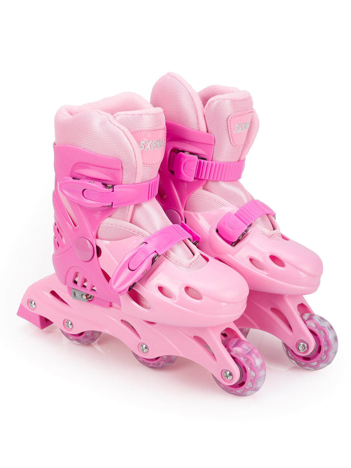 Роликовые коньки SXRIDE раздвижные YXSKT01 розовые, размер S (31-34)